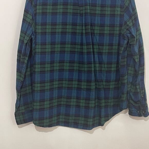 Woolrich Flannel Shirt Mens XL Blue Green Tartan Plaid Button Down Long Sleeve - Picture 9 of 9